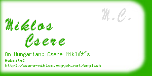 miklos csere business card